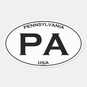 Adesivo Oval PA - PA - PA - Logotipo Oval USA