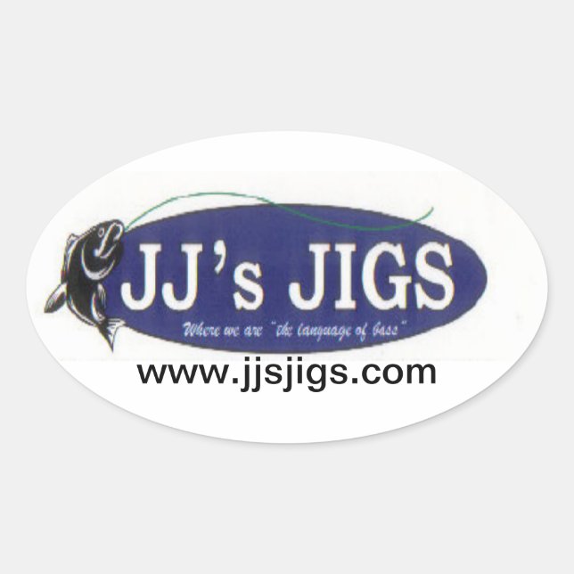 Adesivo Oval Pacote de 4 JG's Jigs (Frente)