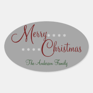 Adesivo Oval Pacotes Personalizados Feliz Natal
