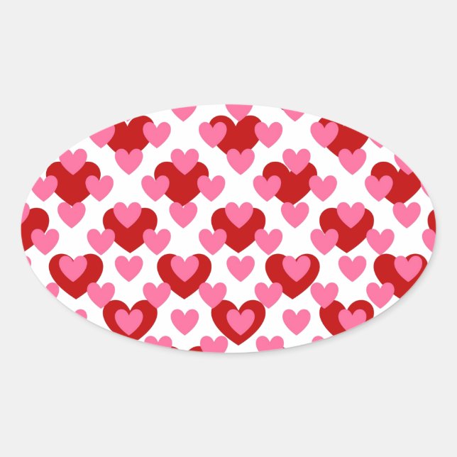 Adesivo Oval Padrão cardíaco (Frente)