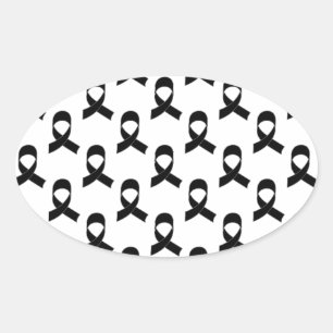 Adesivo Oval Padrão de fita preto