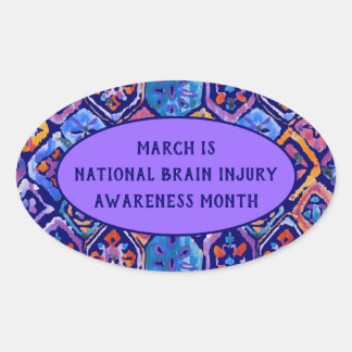 Adesivo Oval Padrão de Ikat do Marinho Laranja Azul-Cor-de-Água