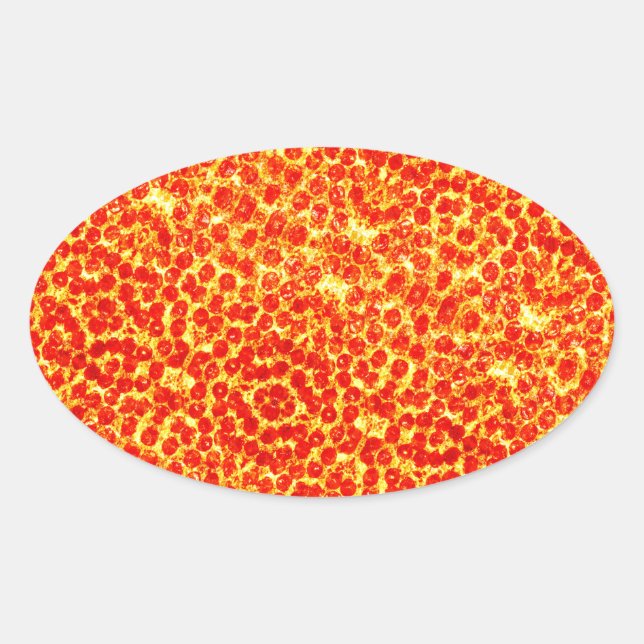 Adesivo Oval Padrão de Pizza Grande (Frente)