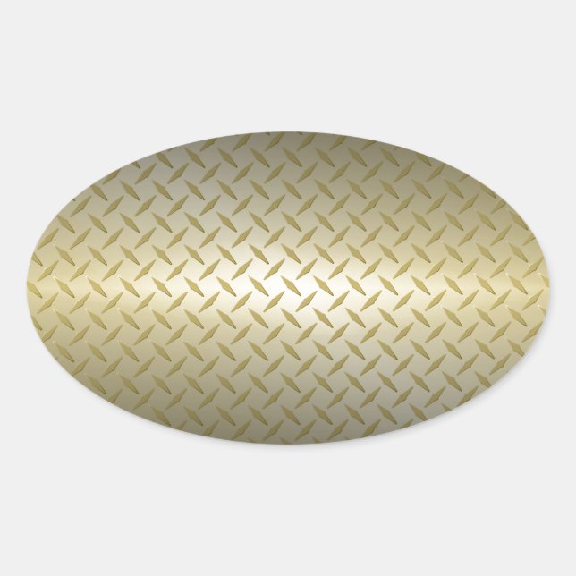 Adesivo Oval Padrão Diamondplate com Fade Preta a Dourada (Frente)