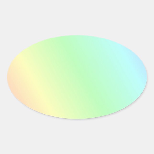 Adesivo Oval Padrão pastel multicolorido (Frente)