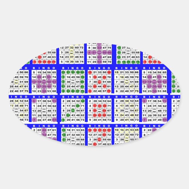 Adesivo Oval Padrões de jogos grandes (Frente)