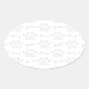 Adesivo Oval Padrões De Pedra E Ossos Cortados De Papel