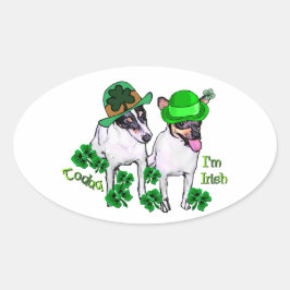 Adesivo Oval Padrões de Rua de Toy Fox Terrier