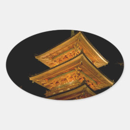 Adesivo Oval Pagoda Japão - Quioto