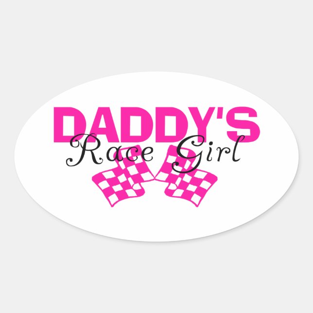 Adesivo Oval Pai Race Girl (Frente)