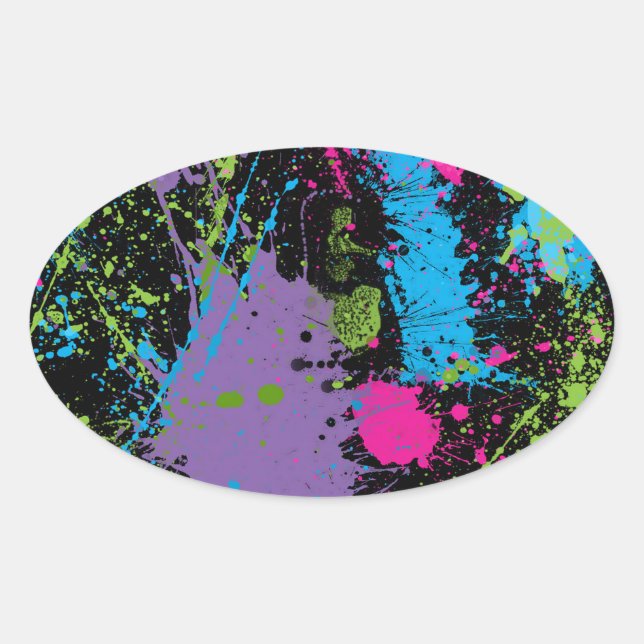 Adesivo Oval Paint Splater (Frente)