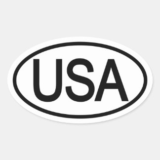 Adesivo Oval País de Origem dos EUA: Oval Decal