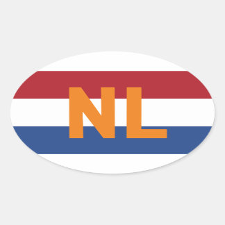 Adesivo Oval Países Baixos - pavilhão/ NL