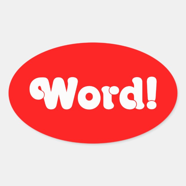 Adesivo Oval Palavra! (Frente)