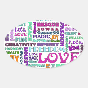 Adesivo Oval Palavras da maneira do espírito