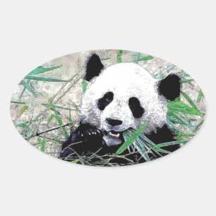 Adesivo Oval Panda