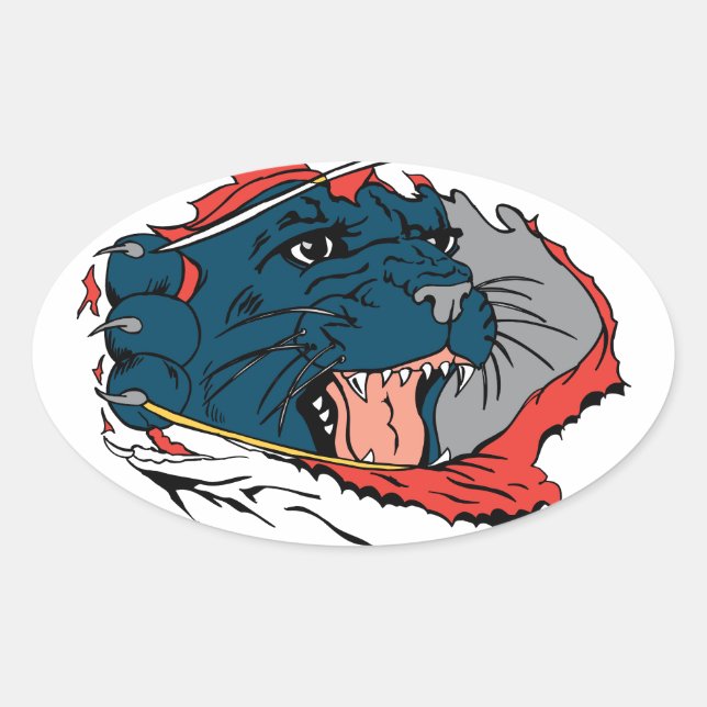 Adesivo Oval Pantera Negra (Frente)