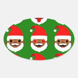 Adesivo Oval papais noeis africanos emoji emoticons
