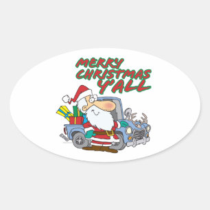 Adesivo Oval papais noeis de natal alegres