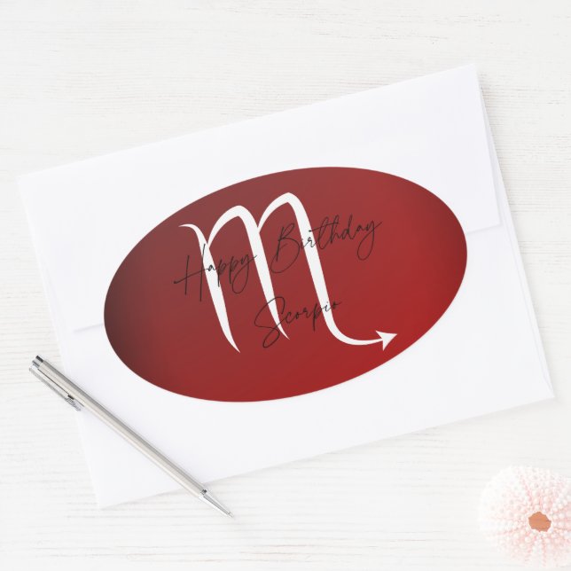 Adesivo Oval Parabéns Scorpio (Envelope)
