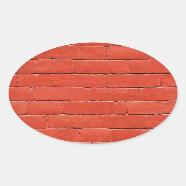 Adesivo Oval Parede Laranja Vermelha (Frente)