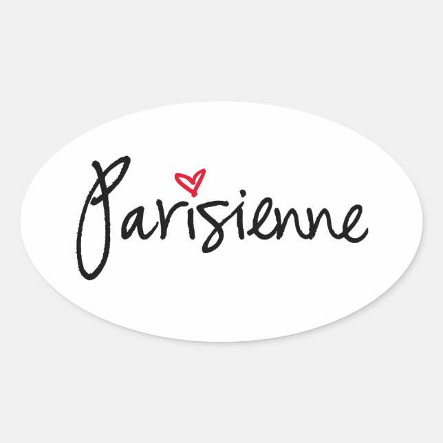 Adesivo Oval Parisienne, menina parisiense (Frente)
