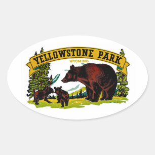 Adesivo Oval Parque de Yellowstone