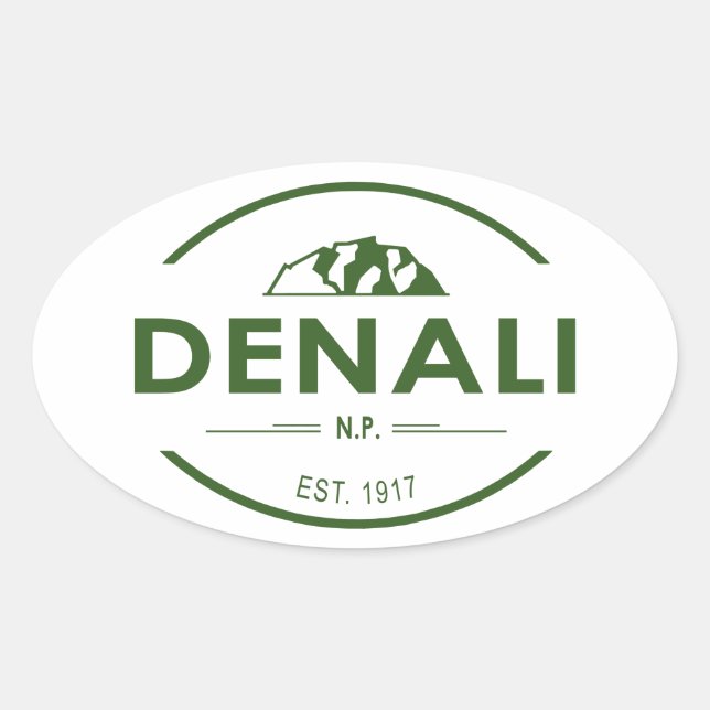 Adesivo Oval Parque Nacional Denali (Frente)