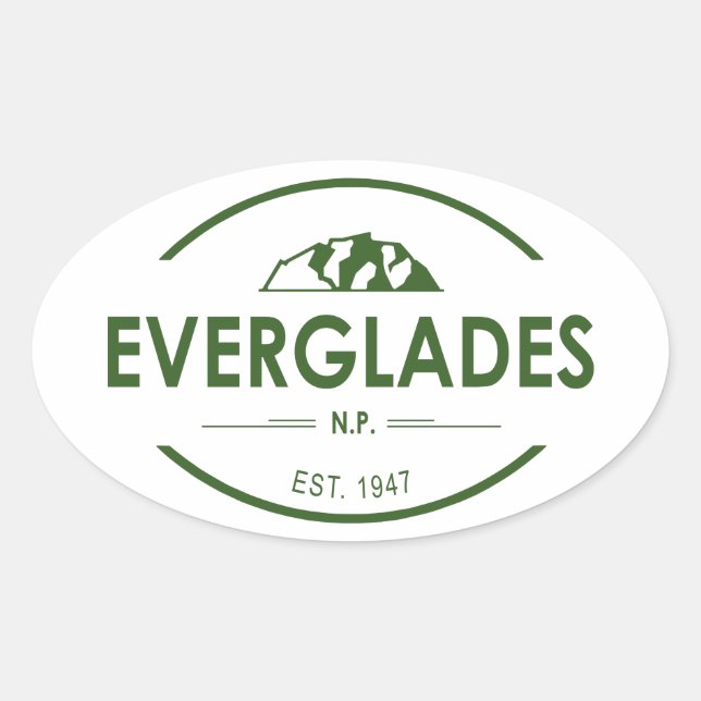 Adesivo Oval Parque Nacional Everglades (Frente)