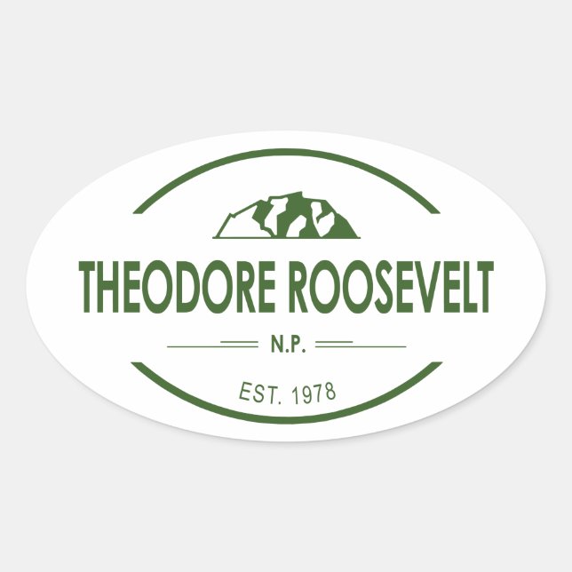 Adesivo Oval Parque Nacional Theodore Roosevelt (Frente)