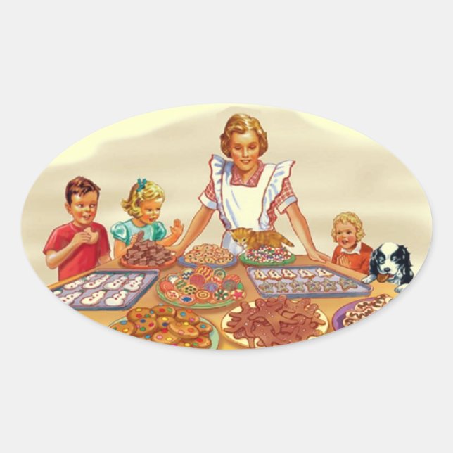 Adesivo Oval Parteira retrô (Frente)