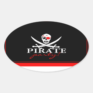 Adesivo Oval Partido do pirata