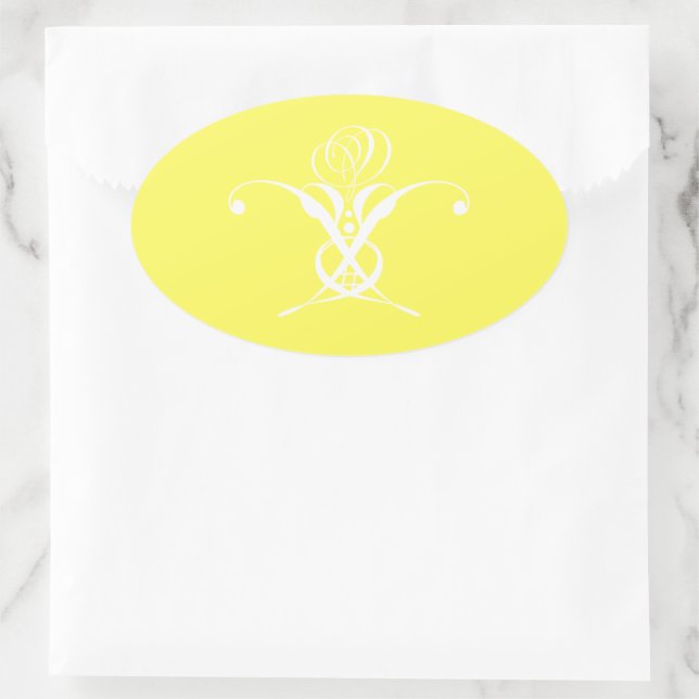 Adesivo Oval Páscoa Amarelo do Pastor Flor Branco (Bolsa)