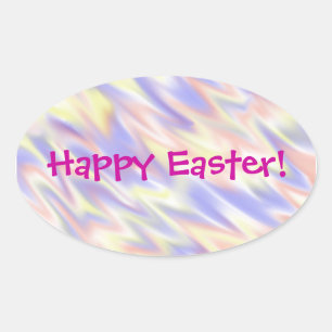 Adesivo Oval Páscoa azul