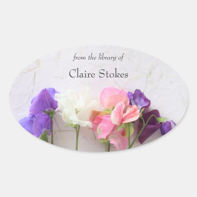 Adesivo Oval Pasta de ervilhas doces fresca (Frente)