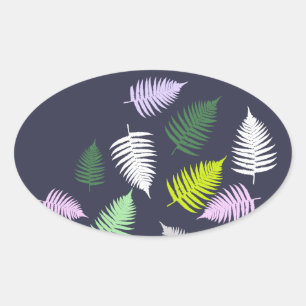 Adesivo Oval Pastel Colors Lucky Fern