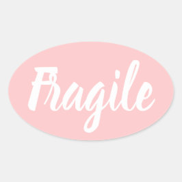 Adesivo Oval Pastel cor-de-rosa, moda frágil, negócios modernos