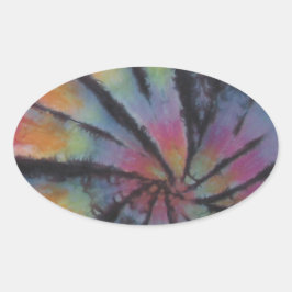 Adesivo Oval Pastel Spiral Swirl Tie Dye