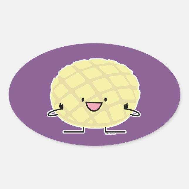 Adesivo Oval Patisserie doce do pão do concha japonês da (Frente)