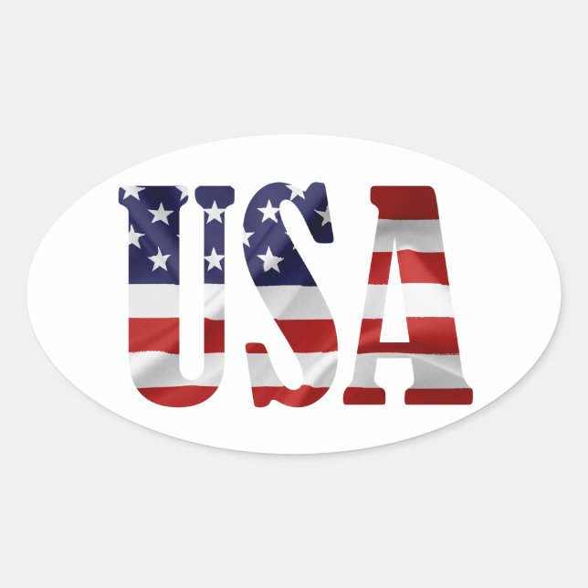Adesivo Oval Patriótico dos EUA (Frente)