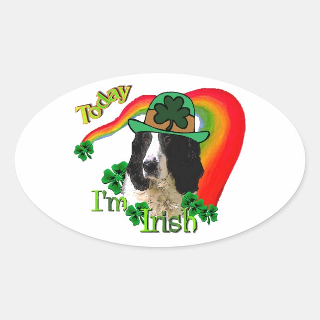 Adesivo Oval Pattys de Rua Inglês Springer Spaniel (Frente)
