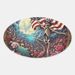 Adesivo Oval Pau Blues dos EUA