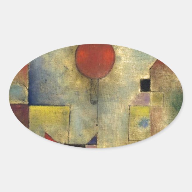 Adesivo Oval Paul Klee Red Balloon (Frente)