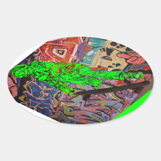 Adesivo Oval Pavilhão de Picos do Skateboarder