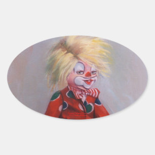 Adesivo Oval Payaso/Pallaso/Palhaço