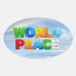 Adesivo Oval Paz Mundial