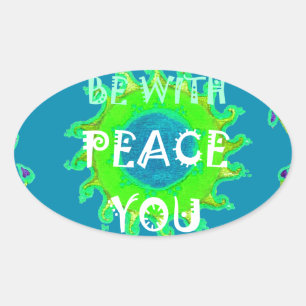 Adesivo Oval Peace Be with You Art Impressão