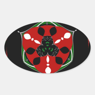 Adesivo Oval "Peace: with Shield Emblem" Art Impressão