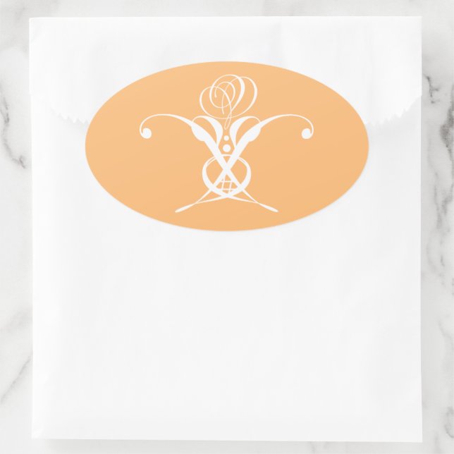 Adesivo Oval Peach Retro White Flourish Rosa (Bolsa)