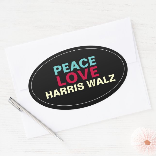 Adesivo Oval PEAVE LOVE HARRIS WALZ Oval Sticker (Envelope)